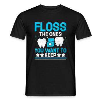 Fil dentaire Ceux que vous voulez garder dentiste Dental Den - T-shirt homme - noir - Devant - AI Model Male 178 light (178cm)