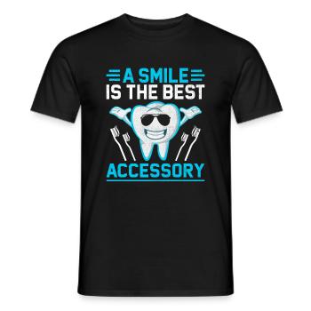 Lächeln ist das beste Zubehör Zahnarzt Zahnarzt - Männer T-Shirt - Schwarz - Vorne - AI Model Male 178 light (178cm)