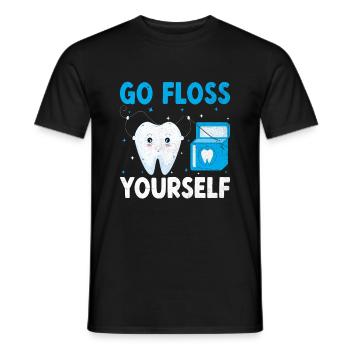 Go Floss Yourself Dentist Dental Dentistry Dentist - Men's T-Shirt - black - Front - AI Model Male 178 light (178cm)