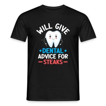 Donnera des conseils dentaires pour les steaks Dentist Dental - T-shirt homme - noir - Devant - AI Model Male 178 light (178cm)
