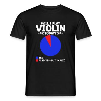 Vais-je jouer du violon aujourd’hui Violoniste violoniste Violini - T-shirt homme - noir - Devant - AI Model Male 178 light (178cm)