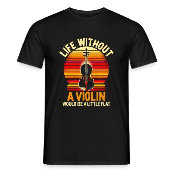 La vie sans violon serait un petit viol plat - T-shirt homme - noir - Devant - AI Model Male 178 light (178cm)