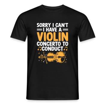 Désolé, je ne peux pas, j’ai un concerto pour violon à diriger - T-shirt homme - noir - Devant - AI Model Male 178 light (178cm)