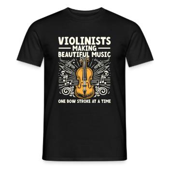 Violonistes faisant de la belle musique Un coup d’archet A - T-shirt homme - noir - Devant - AI Model Male 178 light (178cm)