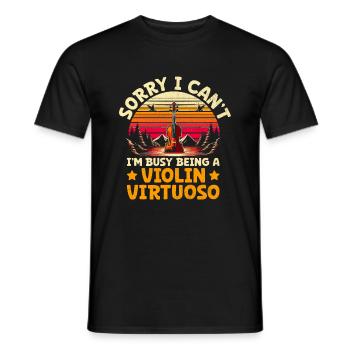Désolé, je ne peux pas, je suis occupé à être un virtuose du violon Vio - T-shirt homme - noir - Devant - AI Model Male 178 light (178cm)