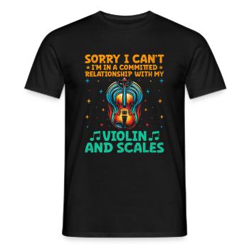 Tut mir leid, dass ich nicht kann, ich bin in einer festen Beziehung mit - Männer T-Shirt - Schwarz - Vorne - AI Model Male 178 light (178cm)