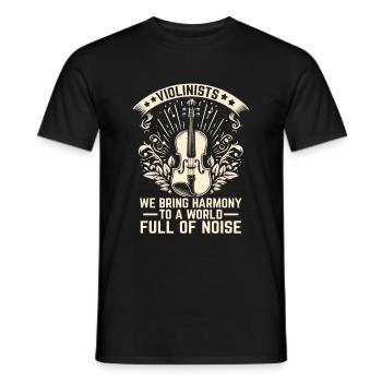 Geiger Wir bringen Harmonie in eine Welt voller Noi - Männer T-Shirt - Schwarz - Vorne - AI Model Male 178 light (178cm)