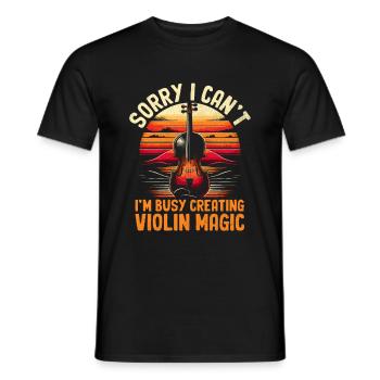 Tut mir leid, dass ich nicht kann, ich bin damit beschäftigt, Violin Magic Violi zu kreieren - Männer T-Shirt - Schwarz - Vorne - AI Model Male 178 light (178cm)
