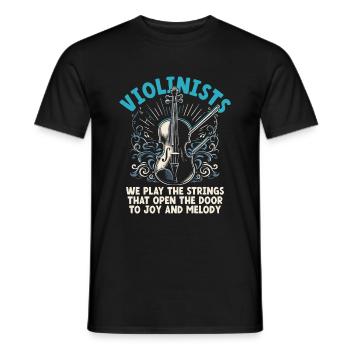 Violonistes Nous jouons Les cordes qui ouvrent la porte - T-shirt homme - noir - Devant - AI Model Male 178 light (178cm)