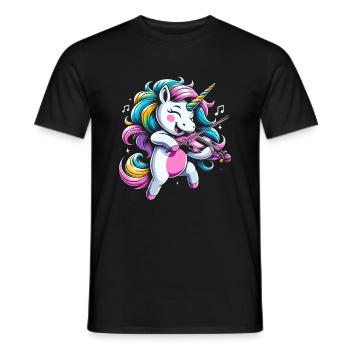 Unicorn Violin Instrument Violinist Fiddler Violin - Men's T-Shirt - black - Front - AI Model Male 178 light (178cm)