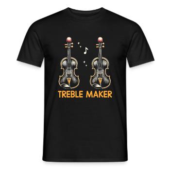 Treble Maker Violin Instrument Violinist Fiddler V - Men's T-Shirt - black - Front - AI Model Male 178 light (178cm)
