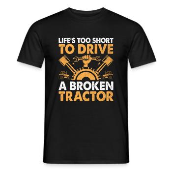 Mécanicien agricole Drôle de tracteur Mécanique Ferme - T-shirt homme - noir - Devant - AI Model Male 178 light (178cm)