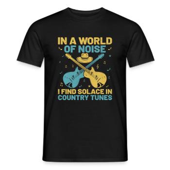Comté Musique Vintage Amateur de musique Western Country C - T-shirt homme - noir - Devant - AI Model Male 178 light (178cm)