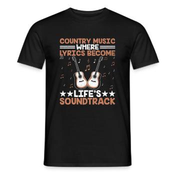 Comté Musique Vintage Amateur de musique Western Country C - T-shirt homme - noir - Devant - AI Model Male 178 light (178cm)