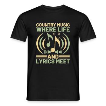 Comté Musique Vintage Amateur de musique Western Country C - T-shirt homme - noir - Devant - AI Model Male 178 light (178cm)