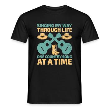 Comté Musique Vintage Amateur de musique Western Country C - T-shirt homme - noir - Devant - AI Model Male 178 light (178cm)