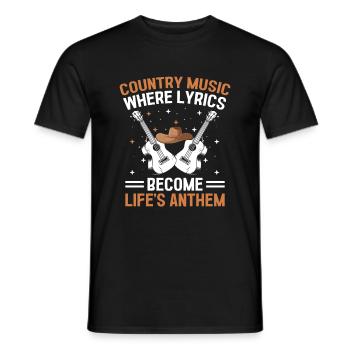 Comté Musique Vintage Amateur de musique Western Country C - T-shirt homme - noir - Devant - AI Model Male 178 light (178cm)