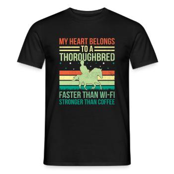 Courses de chevaux pur-sang Équitation Chevaux équestres - T-shirt homme - noir - Devant - AI Model Male 178 light (178cm)