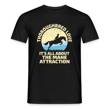 Courses de chevaux pur-sang Équitation Chevaux équestres - T-shirt homme - noir - Devant - AI Model Male 178 light (178cm)