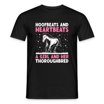 Courses de chevaux pur-sang Équitation Chevaux équestres - T-shirt homme - noir - Devant - AI Model Male 178 light (178cm)