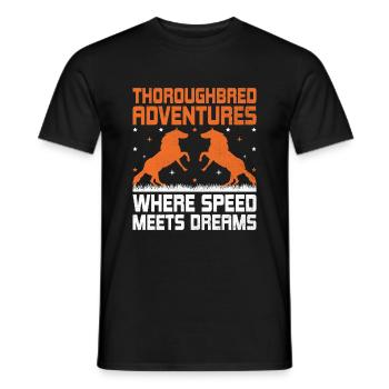 Courses de chevaux pur-sang Équitation Chevaux équestres - T-shirt homme - noir - Devant - AI Model Male 178 light (178cm)