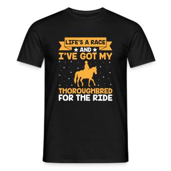 Thoroughbred Horse Racing Riding Equestian Horses - Men's T-Shirt - black - Front - AI Model Male 178 light (178cm)