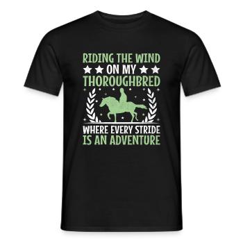 Thoroughbred Horse Racing Riding Equestian Horses - Men's T-Shirt - black - Front - AI Model Male 178 light (178cm)