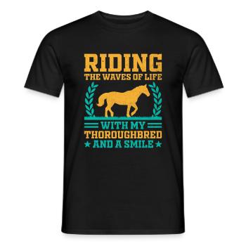 Thoroughbred Horse Racing Riding Equestian Horses - Men's T-Shirt - black - Front - AI Model Male 178 light (178cm)