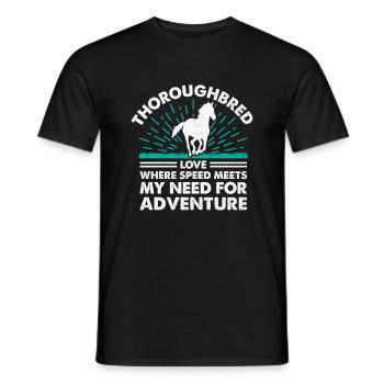 Courses de chevaux pur-sang Équitation Chevaux équestres - T-shirt homme - noir - Devant - AI Model Male 178 light (178cm)