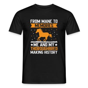 Thoroughbred Horse Racing Riding Equestian Horses - Men's T-Shirt - black - Front - AI Model Male 178 light (178cm)