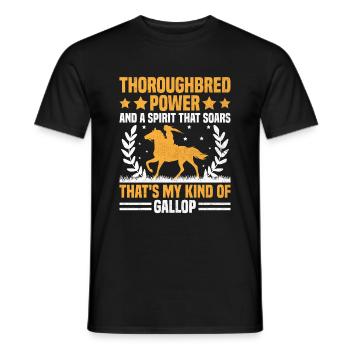 Thoroughbred Horse Racing Riding Equestian Horses - Men's T-Shirt - black - Front - AI Model Male 178 light (178cm)