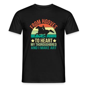 Courses de chevaux pur-sang Équitation Chevaux équestres - T-shirt homme - noir - Devant - AI Model Male 178 light (178cm)