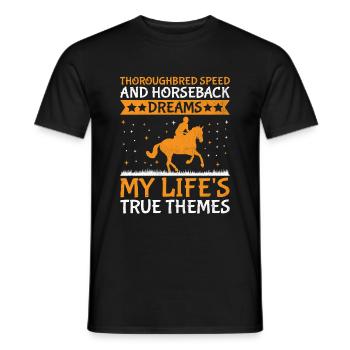 Thoroughbred Horse Racing Riding Equestian Horses - Men's T-Shirt - black - Front - AI Model Male 178 light (178cm)