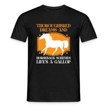 Thoroughbred Horse Racing Riding Equestian Horses - Men's T-Shirt - black - Front - AI Model Male 178 light (178cm)