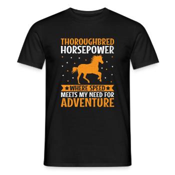 Thoroughbred Horse Racing Riding Equestian Horses - Men's T-Shirt - black - Front - AI Model Male 178 light (178cm)