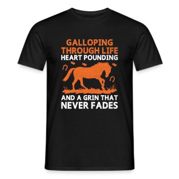 Courses de chevaux pur-sang Équitation Chevaux équestres - T-shirt homme - noir - Devant - AI Model Male 178 light (178cm)