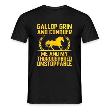 Courses de chevaux pur-sang Équitation Chevaux équestres - T-shirt homme - noir - Devant - AI Model Male 178 light (178cm)