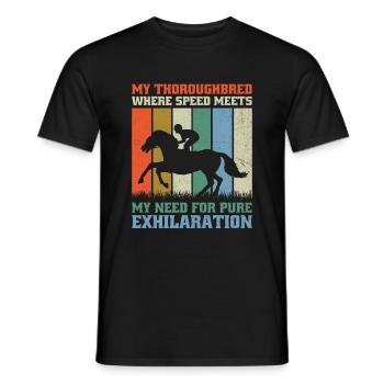 Thoroughbred Horse Racing Riding Equestian Horses - Men's T-Shirt - black - Front - AI Model Male 178 light (178cm)