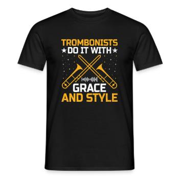 Posaunist Posaunist Marching Band Posaune - Männer T-Shirt - Schwarz - Vorne - AI Model Male 178 light (178cm)