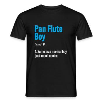 Pan Flute Boy Pan Flutist Marching Band Music Inst - Men's T-Shirt - black - Front - AI Model Male 178 light (178cm)