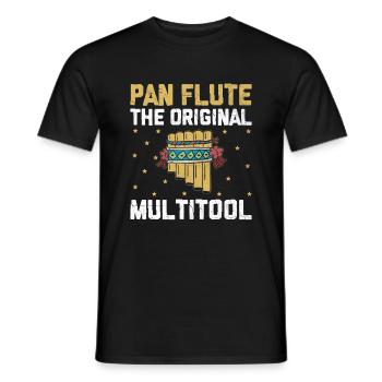 Pan Flute Player Pan Flutist Marching Band Music I - Men's T-Shirt - black - Front - AI Model Male 178 light (178cm)