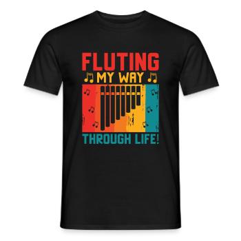 Pan Flute Player Pan Flutist Marching Band Music I - Men's T-Shirt - black - Front - AI Model Male 178 light (178cm)