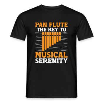 Pan Flute Player Pan Flutist Marching Band Music I - Men's T-Shirt - black - Front - AI Model Male 178 light (178cm)