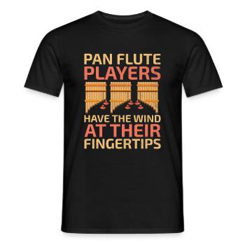 Pan Flute Player Pan Flutist Marching Band Music I - Men's T-Shirt - black - Front - AI Model Male 178 light (178cm)