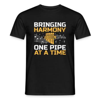 Pan Flute Player Pan Flutist Marching Band Music I - Men's T-Shirt - black - Front - AI Model Male 178 light (178cm)
