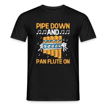 Pan Flute Player Pan Flutist Marching Band Music I - Men's T-Shirt - black - Front - AI Model Male 178 light (178cm)