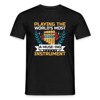 Pan Flute Player Pan Flutist Marching Band Music I - Men's T-Shirt - black - Front - AI Model Male 178 light (178cm)