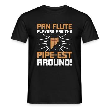 Pan Flute Player Pan Flutist Marching Band Music I - Men's T-Shirt - black - Front - AI Model Male 178 light (178cm)
