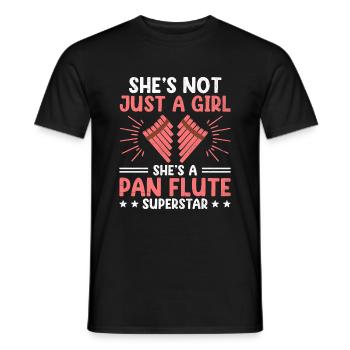 Pan Flute Player Pan Flutist Marching Band Music I - Men's T-Shirt - black - Front - AI Model Male 178 light (178cm)