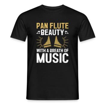 Pan Flute Player Pan Flutist Marching Band Music I - Men's T-Shirt - black - Front - AI Model Male 178 light (178cm)
